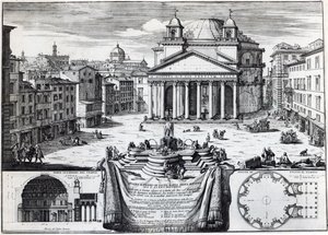 Piazza della Rotonda with a view of the Pantheon by Domenico de